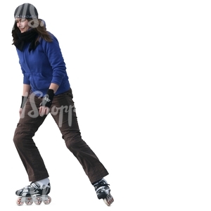 cut out woman roller skating