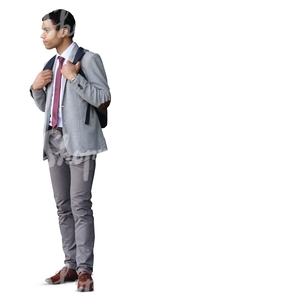 young african man in a suit standing