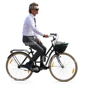 businessman riding a bicycle