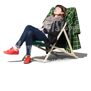 woman sitting and enjoying the warm spring sun