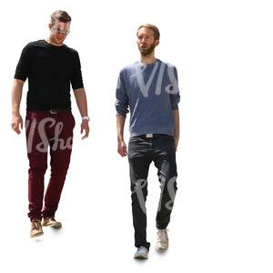 two men coming down the stairs