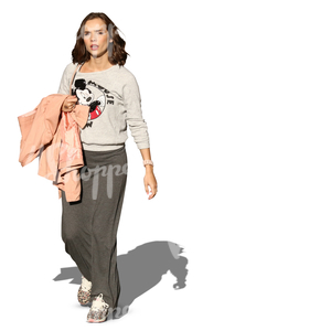 woman in a long skirt walking