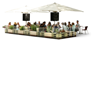 people sitting in a street cafe