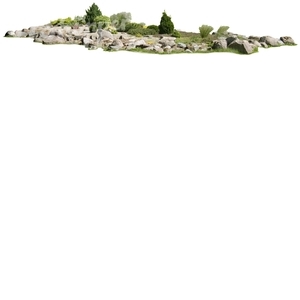 cut out rockery with plants