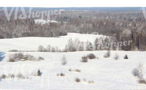 cut out backround with a winter landscape seen from above