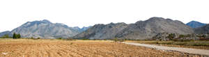 cut out background with field and mountains