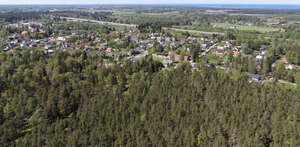 bird-eye view of a small town in countryside