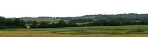 background with green slopes and groves