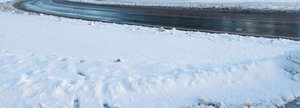 asphalt road in winter