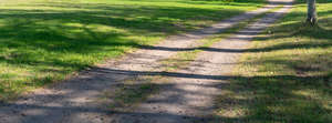 small gravel road with shadows