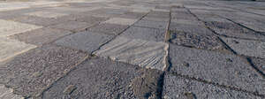 asphalt plates in evening sun