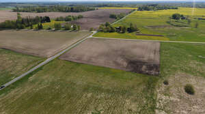 countryside with fields and grass seen from above