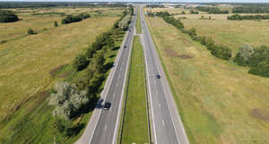 aerial view of a highway