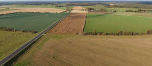 aerial view of large agricultural fields