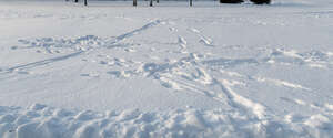 thick snow with footprints