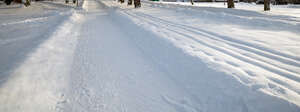 snow covered footpath