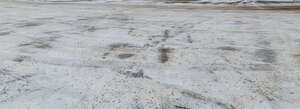 snowy paved field