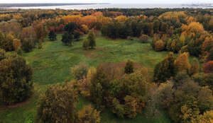 aerial view of a rural landscape in autumn