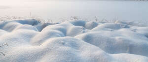 bumpy snowy field of grass