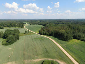 aerial view of a road in countryside