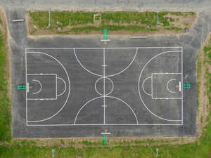 aerial view of a sports field