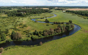 aerial photo of a wild river