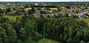 bird eye photo of a small town