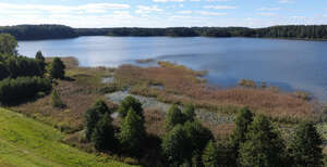 bird eye view of a lake