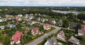 bird eye view of a small town with residential buildings