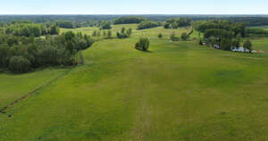 aerial photo of a green grassland