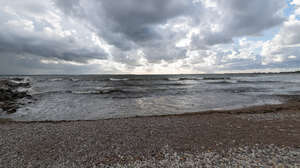 seashore on a stormy day