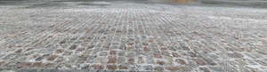 pavement in winter with snow