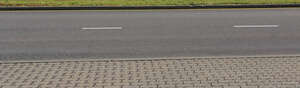 asphalt road and pedestrian pavement
