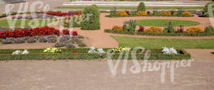 park ground with formal flowerbeds