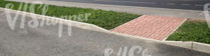 sidewalk and grass strip
