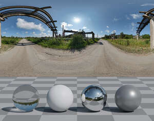 HDRI panorama of an old industrial area.