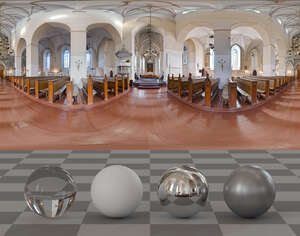 HDRI panorama of a church interior
