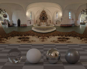 HDRI panorama of a small church
