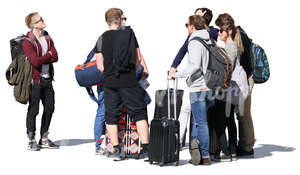 group of travellers standing in circle