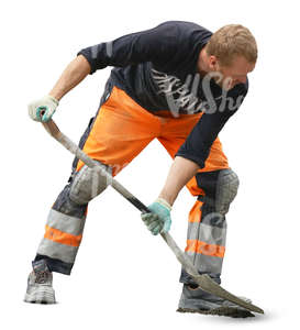 cut out worker shovelling