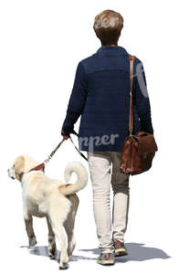 man walking a dog