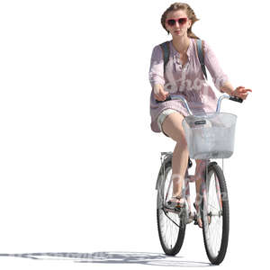 woman riding a bike