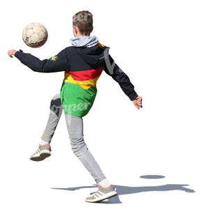 teenage boy playing football