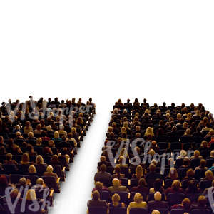 cut out audience listening to a concert