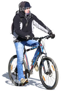 man riding a bike