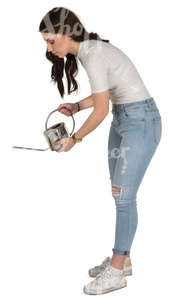 woman watering plants