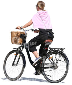 woman riding a city bike