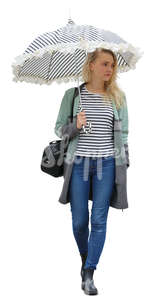 woman with an umbrella walking