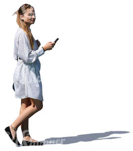 woman in a summer dress walking