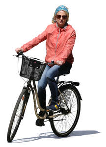 woman riding a bike